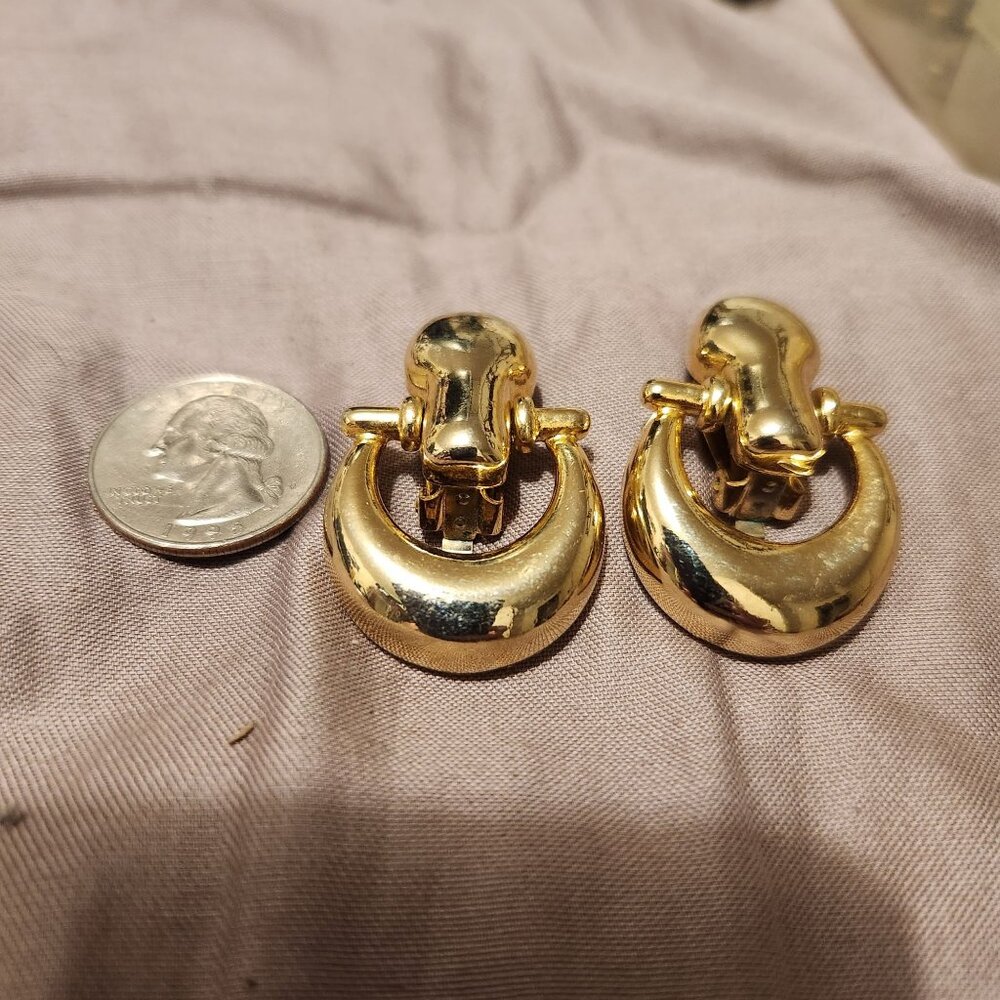 Vintage Gucci Paola Door Knocker Clip-On Earrings - High Fashion Old Money Runwa